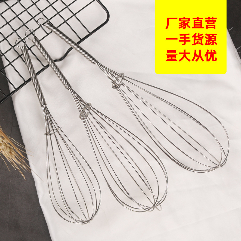 不锈钢弹簧柄打蛋器手动鸡蛋面粉搅拌棒创意厨房小工具打奶器赠品