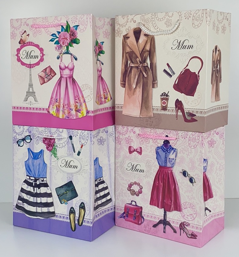 Baisite Packaging's best-selling fashionable women's gift bags, handbags, horizontal bags for women, gift bags, and ordinary printed white card paper
