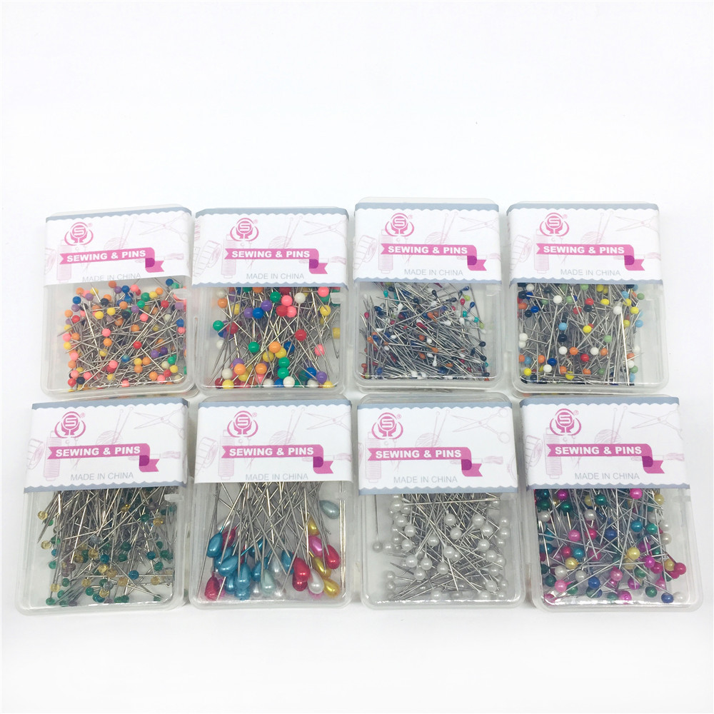 Factory wholesale PP box set of colored pearlescent needles, glass needles, pin sets, DIY silk scarves, fixed bead needles, customized details Picture