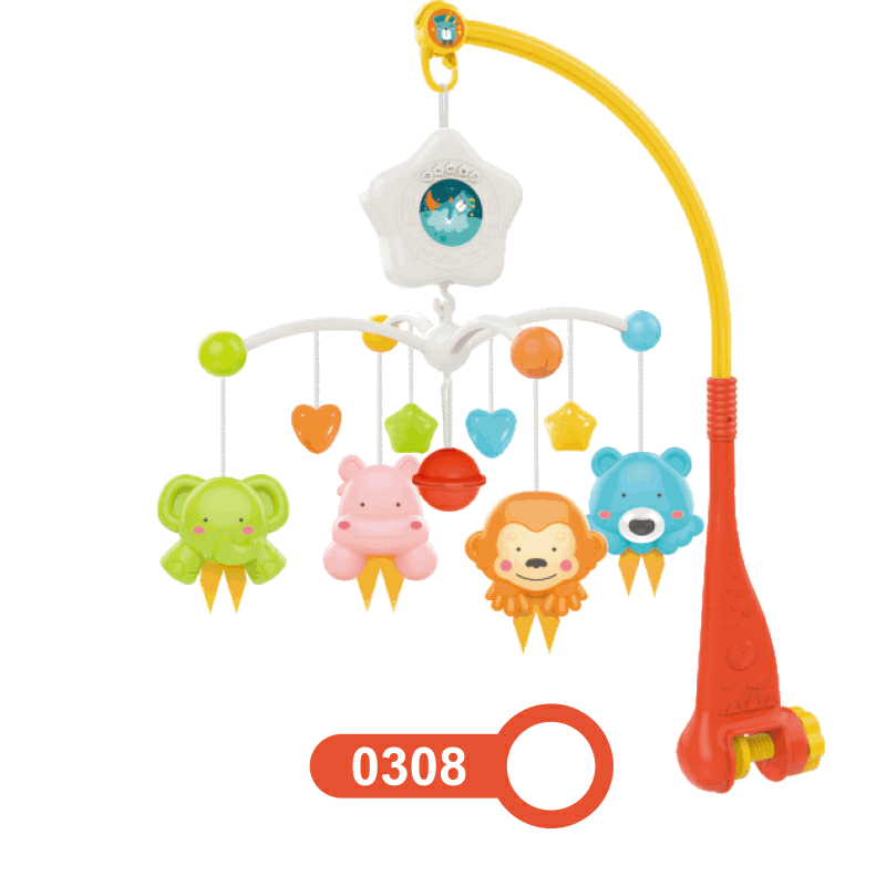 新生儿床头摇铃婴儿车益智床头旋转摇铃宝宝悬挂安抚玩具挂件床铃图