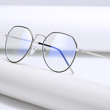 新款防蓝光金属框架平光眼镜舒适电脑手机抗疲劳学生镜可配近视镜