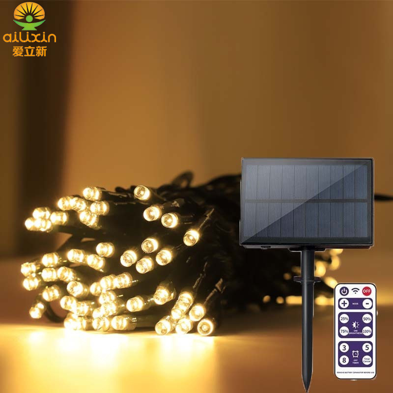 【 Customized Processing 】 Remote-controlled solar led string lights, outdoor waterproof garden and courtyard decorative star string lights details Picture