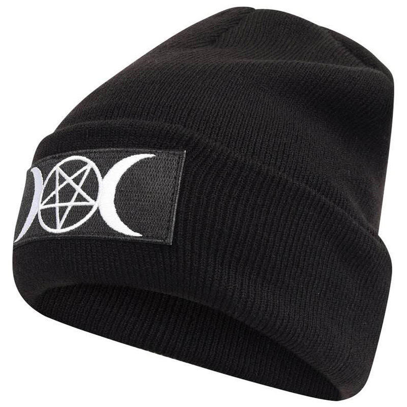 European and American star trend GOTH beanie embroidered knitted hat wicca thermal jumper Hip hop hat woolen hat