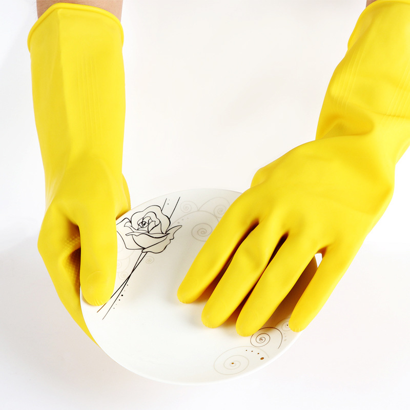 Cleaning Latex Gloves Household Dishwashing Durable Thick Waterproof Rubber Rubber Acid And Alkali Protection Gloves details Picture