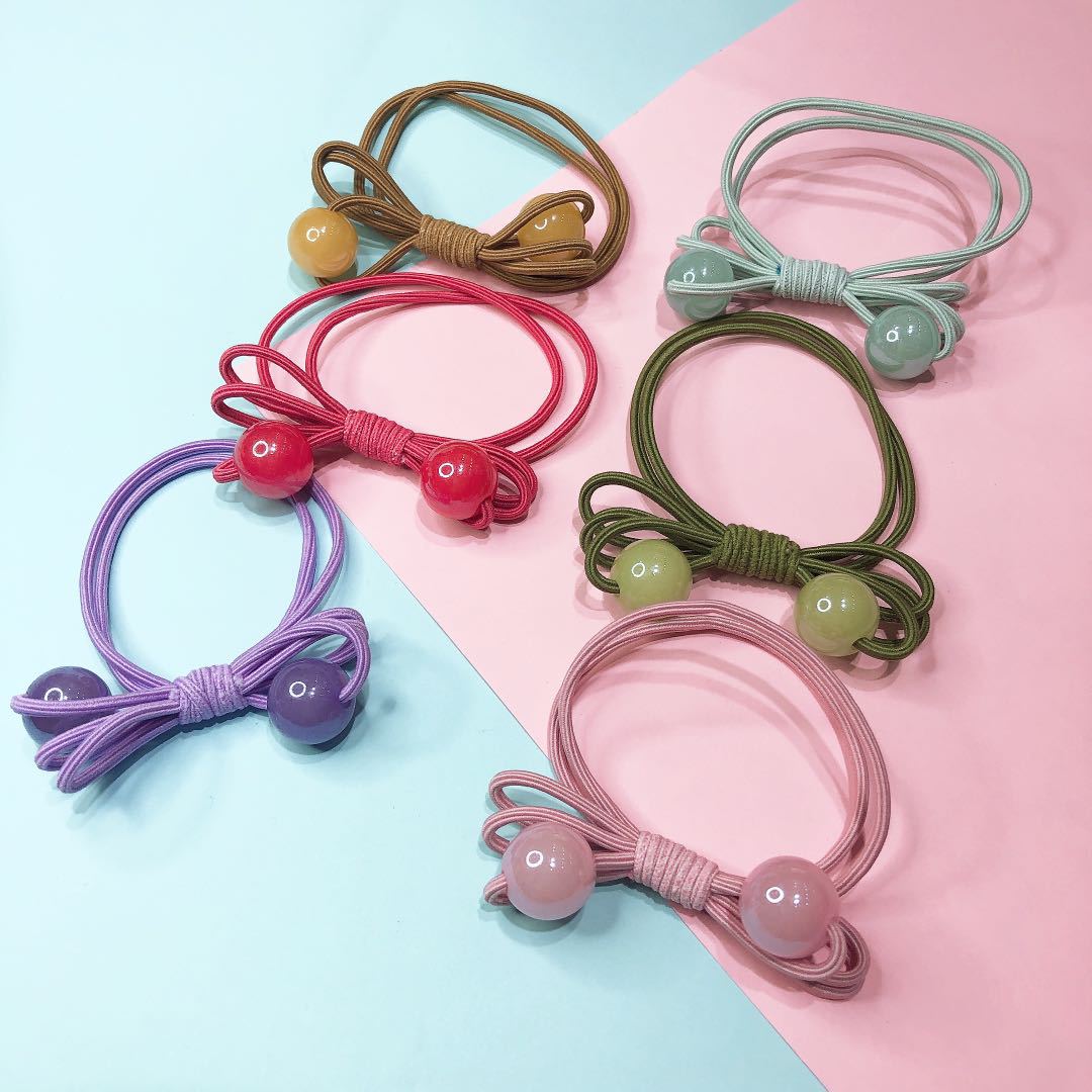 No. 111 Bee Double Jelly Beads 100 per bundle. Colorful Bee Double Jelly beads. Adult hair tie. Women's leather case. Simple hair tie. Rubber band. Ponytail tie. Hair accessory Item Picture