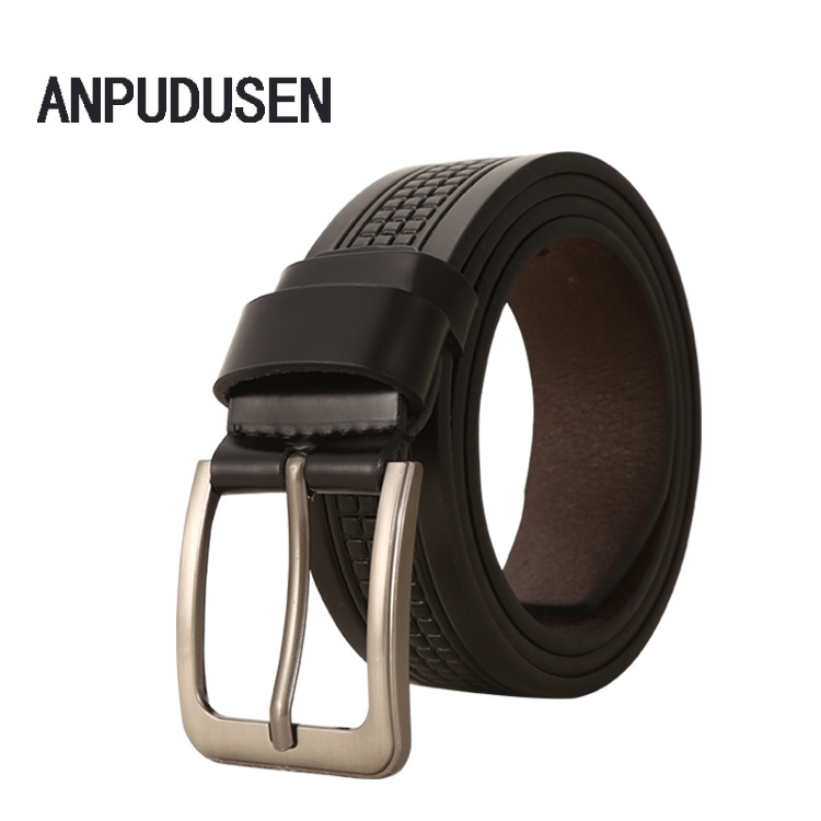 Men's wide waistband business belt wholesale new alloy belt ANPUDUSEN factory direct sales strip belt