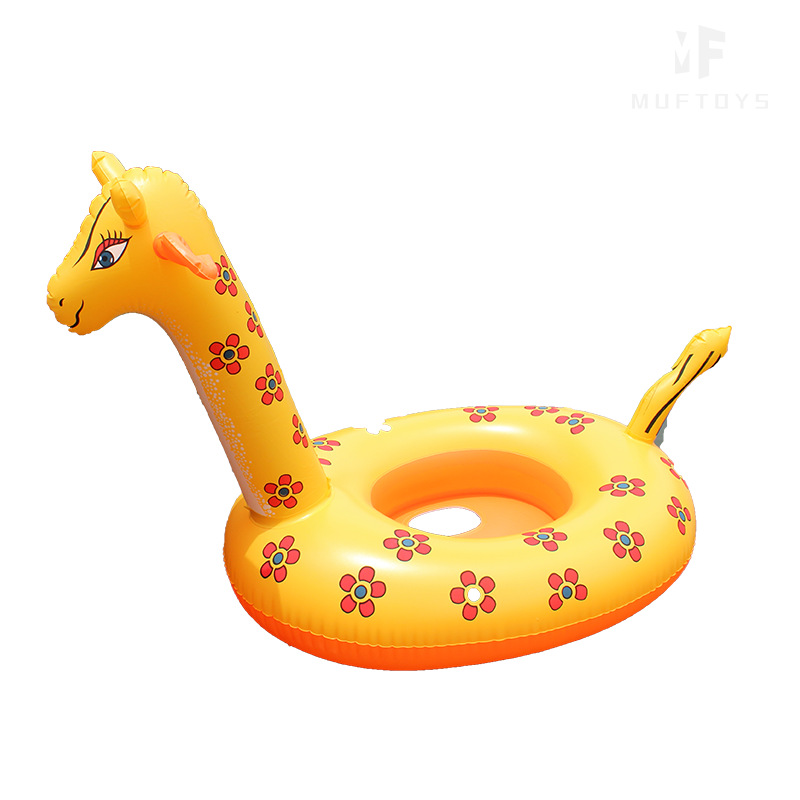 充气玩具 新款充气长颈鹿艇水上长颈鹿艇 儿童艇动物座圈详情图5