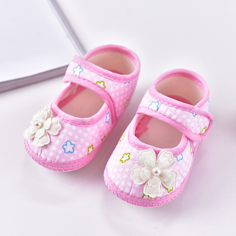 0-1 Year Old Spring And Autumn Velcro Baby Shoes Cute Children's Single Shoes Soft Soled Non-Slip Baby Shoes Cloth Soled Toddler Shoes Specification drawing