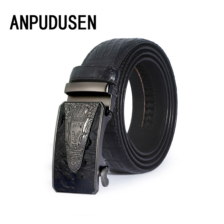 Men's Belt 2020 New Leather Alligator Business Belt Alloy Automatic Buckle Belt Wholesale Item Picture