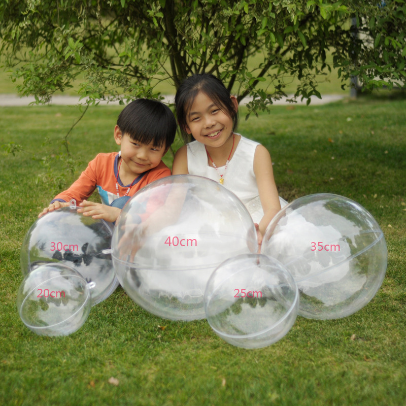 婚庆产品大尺寸节庆装饰透明塑料球亚克力空心圣诞球透明塑料圆球装饰吊球图