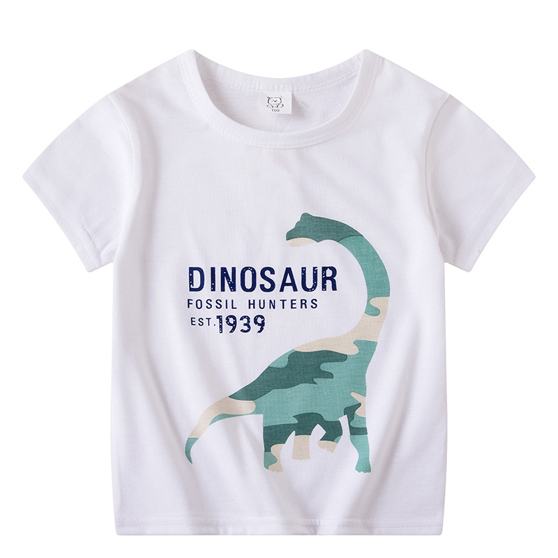 Wholesale of children's clothing, summer children's short-sleeved T-shirts for boys and girls, baby cartoon half-sleeved tops, one-piece consignment details Picture