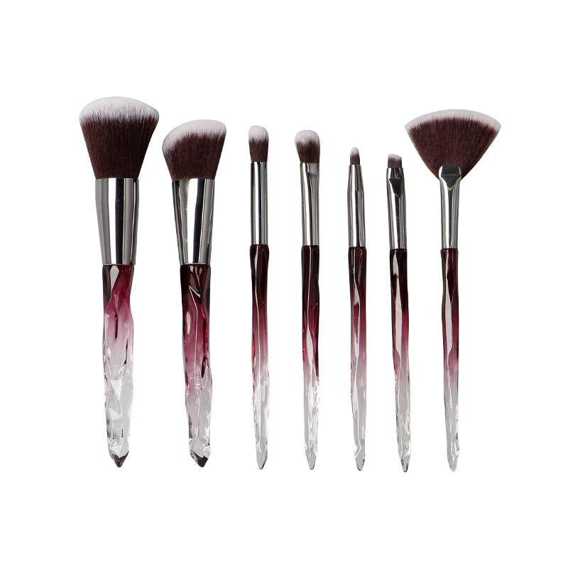 Manufacturers Of 7 Dazzling Crystal Handle Makeup Brush Set Blush Eyeshadow Soft Brush Beauty Tools Cross-Border Item Picture