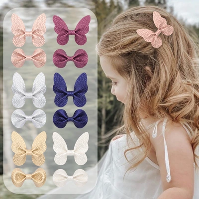 Ins Lychee Butterfly Hairpin 91208 Cross-Border Creative New Children's Hair Accessories Solid Color Round Ear Bangs Clip