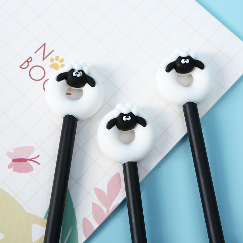 Lamb figure-shaped student gel pens, cute pen holders, writing tools, office writing stationery pens wholesale details Picture