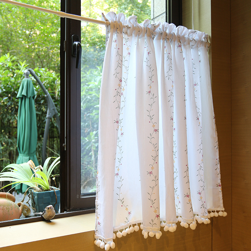 American-style rural trade curtains, cross-border e-commerce, short curtains, half curtains, coffee curtains, half curtains, generation after generation of curtains in stock Specification image
