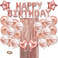 跨境专供玫瑰金气球生日套装聚会派对用品玫瑰金气球雨丝装饰套装图