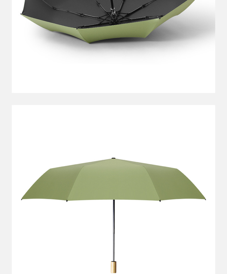 小清新文艺纯色折叠伞木柄晴雨两用创意礼品遮阳防雨日用百货详情25