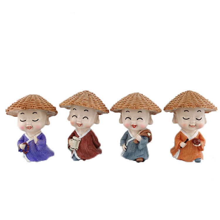 和尚/装饰工艺品/树脂摆件白底实物图