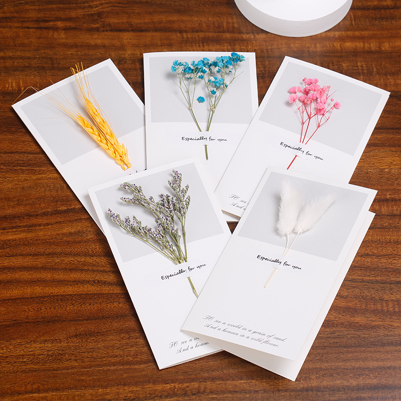 Creative Starry Sky Mother's Day birthday cards, Teachers' Day dried flower cards, dried flower thank-you flower shop gratitude small cards details Picture