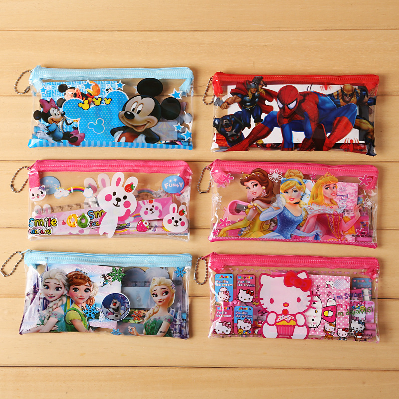 Cartoon stationery pen case stationery set, kindergarten student children's learning supplies factory direct sales Specification image