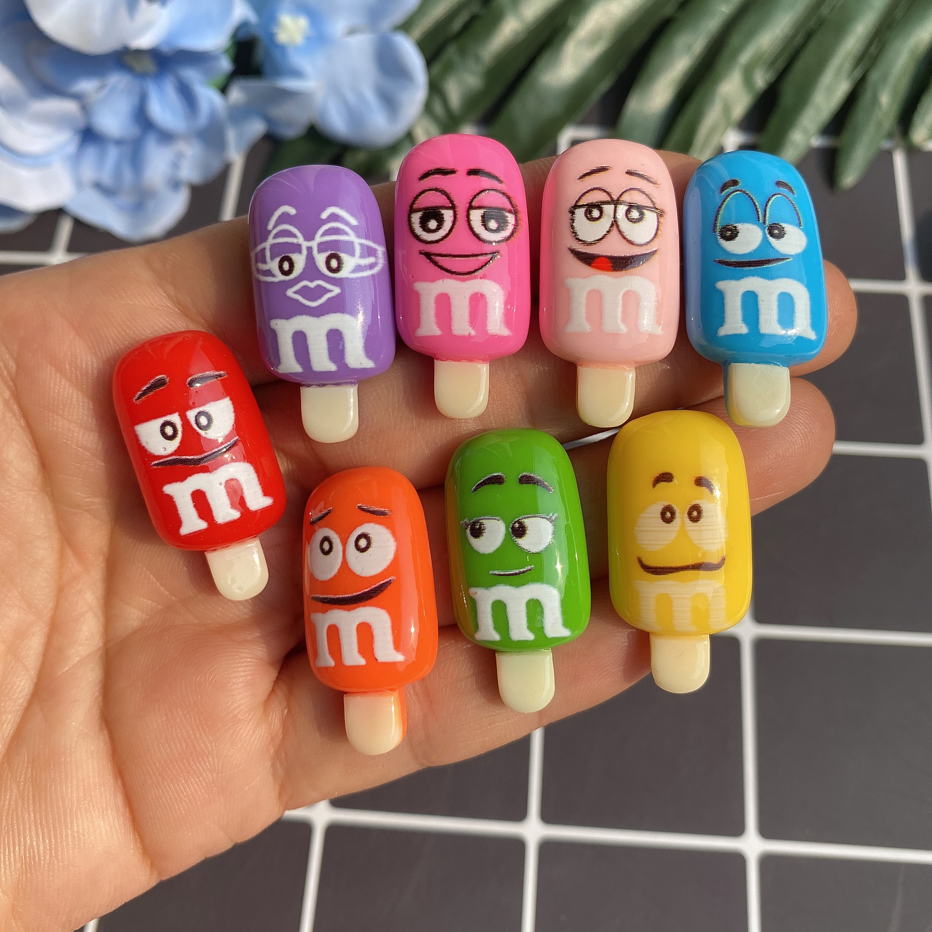 Resin Accessories Diy Accessories Flat Pendant Children's Hair Accessories Chocolate Lolly Cross-Border E-Commerce Hat Accessories Application Scenario