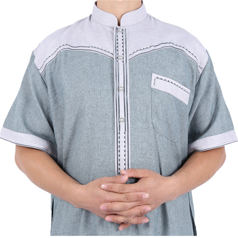 Arabian men's clothing factory wholesale new goods patchwork cotton Morocco robe Specification drawing