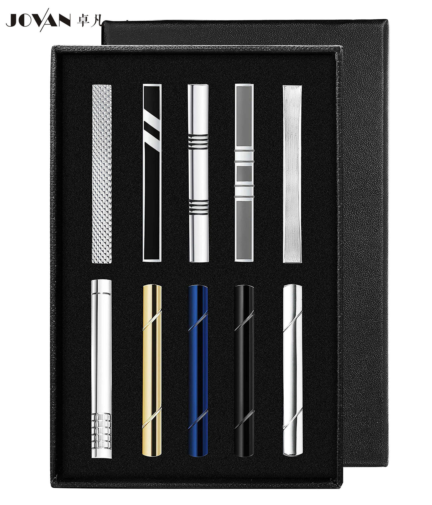 Tie clip Men silver gold copper stainless steel can add logo Amazon Business wedding JOVAN details Picture