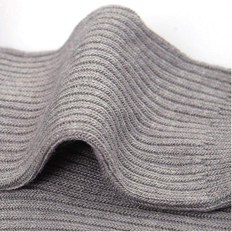 Double-needle pull wool socks, children's socks, mid-calf socks for boys and girls, solid-colored baby socks Item Picture