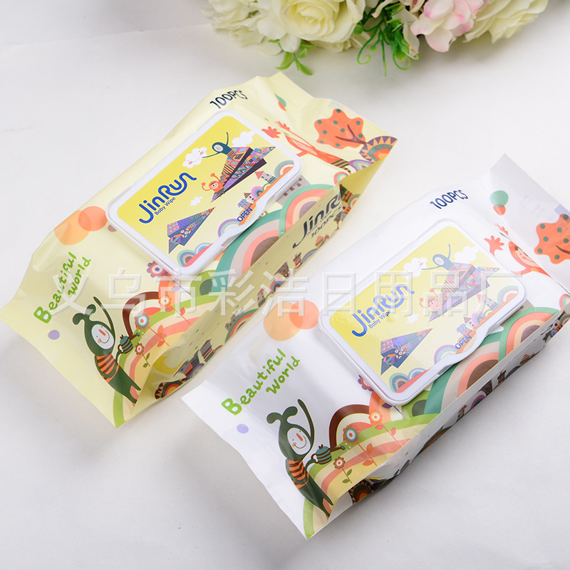 100 Pieces Of Clean Wipes With Cover Baby Wipes Disposable Soft Wipes For Children Wholesale Customization Item Picture