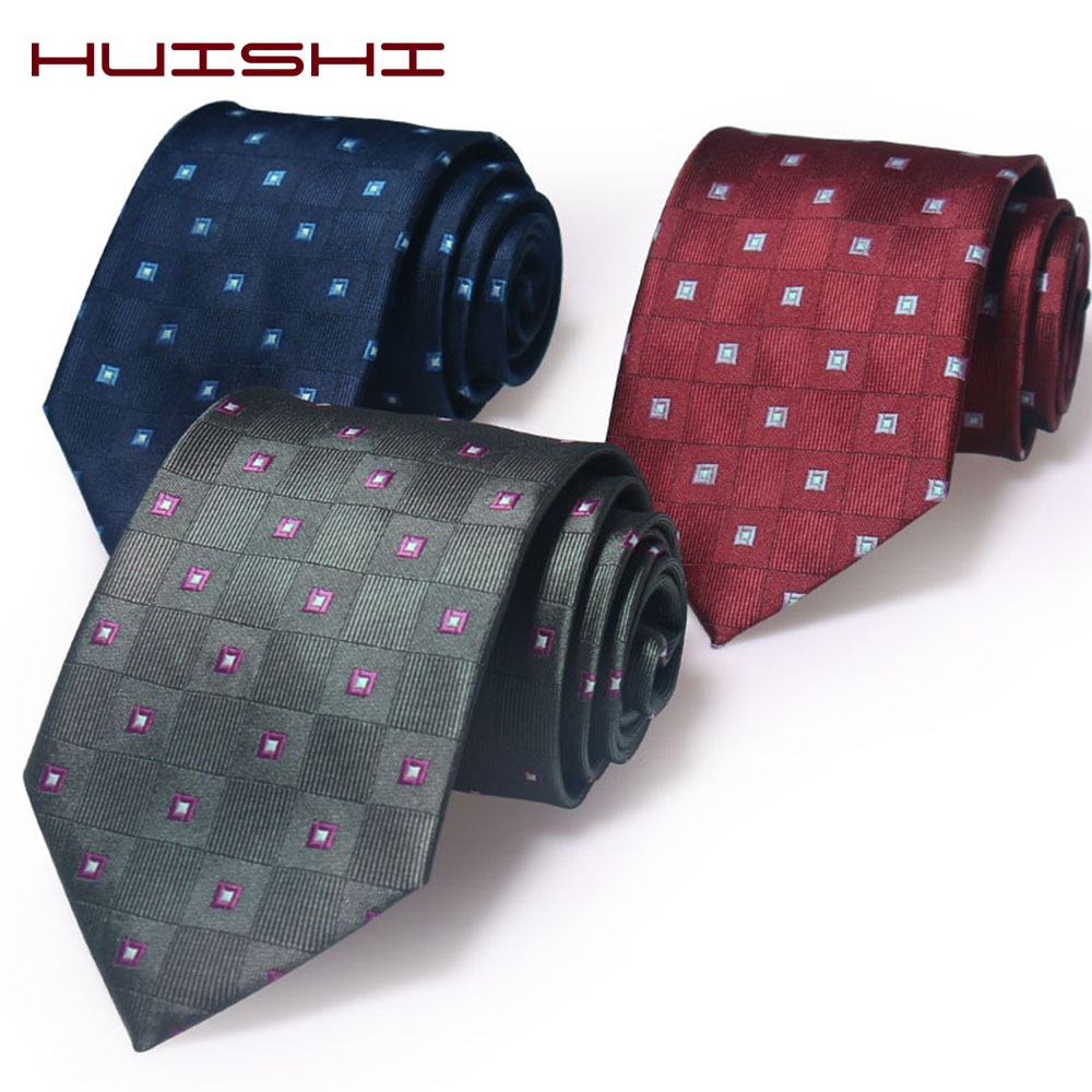现货领带直供商务休闲男士高密度提花领带8CM方格纹男士手打领带详情图5