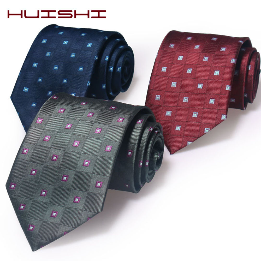Spot Tie For Business Casual Men's High Density Jacquard Tie 8Cm Chequered Men's Hand Tie Item Picture