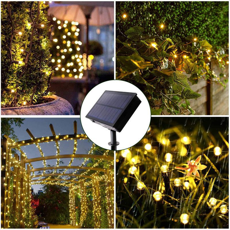 【 Customized Processing 】 Remote-controlled solar led string lights, outdoor waterproof garden and courtyard decorative star string lights Specification drawing