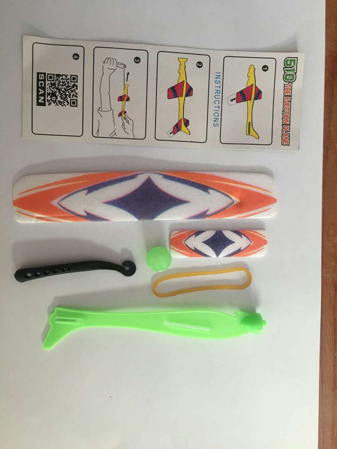 DIY children's toy suction cup ejection aircraft, toy rubber band ejection aircraft factory direct sales Specification image
