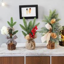 25CM圣诞节装饰品 桌面橱窗迷你圣诞树摆设盆栽节场景布置装饰品