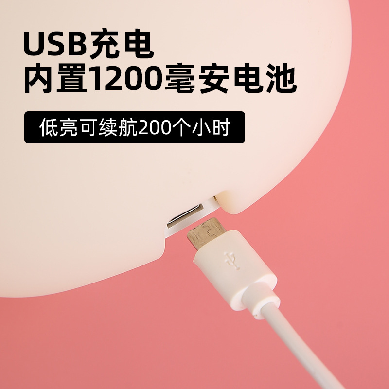 Creative new products: Cute pet cartoon night light, children's USB charging animal silicone patter light, LED bedside table lamp Specification image