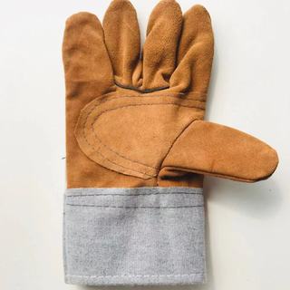 Wholesale Leather Sleeve Anti Velvet Gato Heat Insulation Non-Slip Electric Welding Protective Gloves Half Leather Welder Welding Protective Products Factory Item Picture