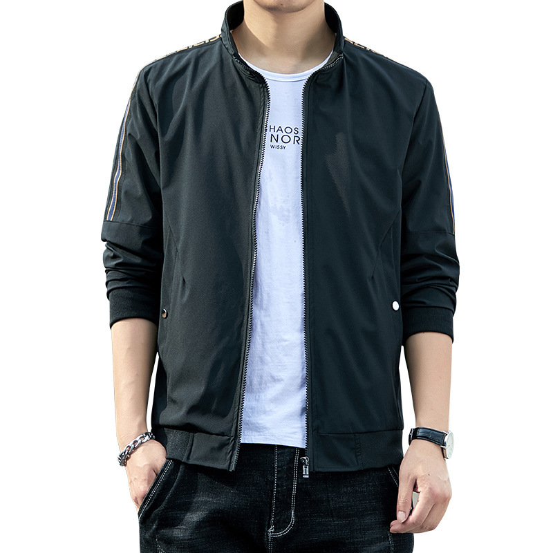 Coat Male Plus Fat Plus Size Fat Youth Stand Collar Jacket Autumn 2020 New Korean Version Of The Trend Casual Men's Wear Item Picture