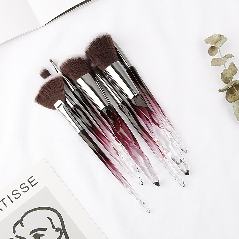 Manufacturers Of 7 Dazzling Crystal Handle Makeup Brush Set Blush Eyeshadow Soft Brush Beauty Tools Cross-Border Specification drawing
