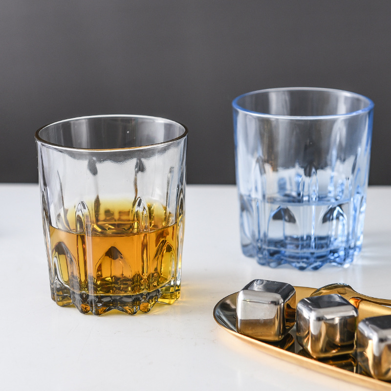 家用玻璃杯欧式洋酒杯创意八角彩色啤酒杯酒吧套装威士忌酒杯水杯详情图4