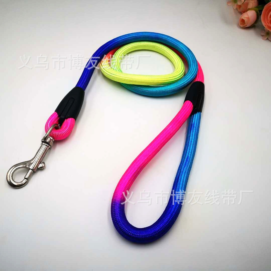 Pet Leash Colorful Nylon Rope Rainbow Rope Gradient Round Rope Luggage Pendant Rope Specification drawing