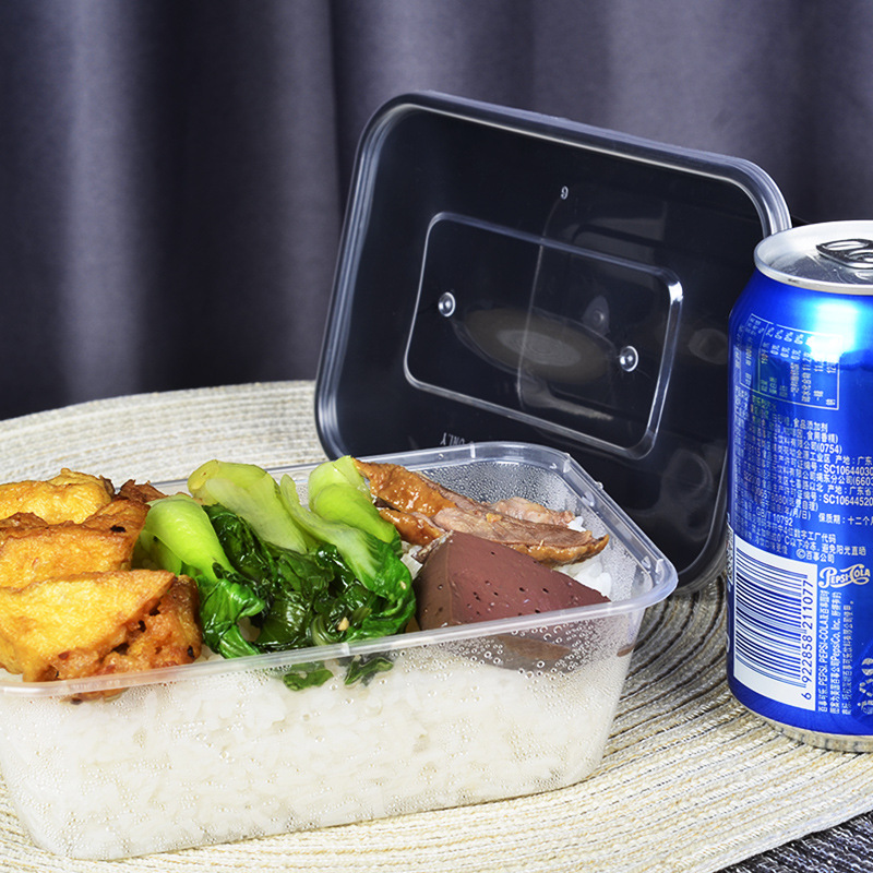 Disposable Lunch Box Rectangular Bento Transparent Plastic Tableware Wholesale Packaging Box Pp Takeaway Fast Food Box Packaging Specification drawing