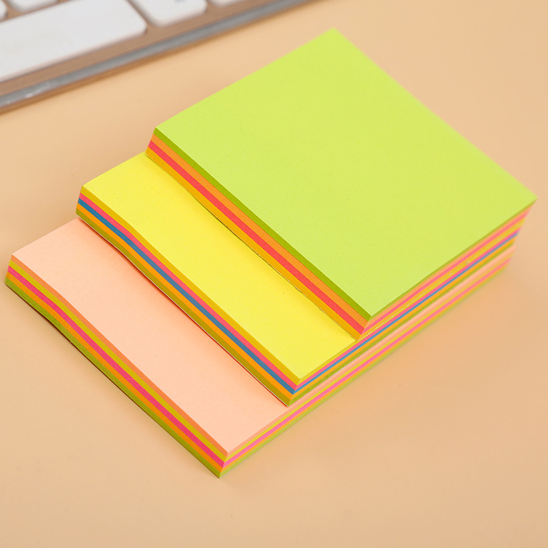 Fluorescent Post-it Notes wholesale students square tear simple Post-it notes Office notes solid color Post-it notes details Picture