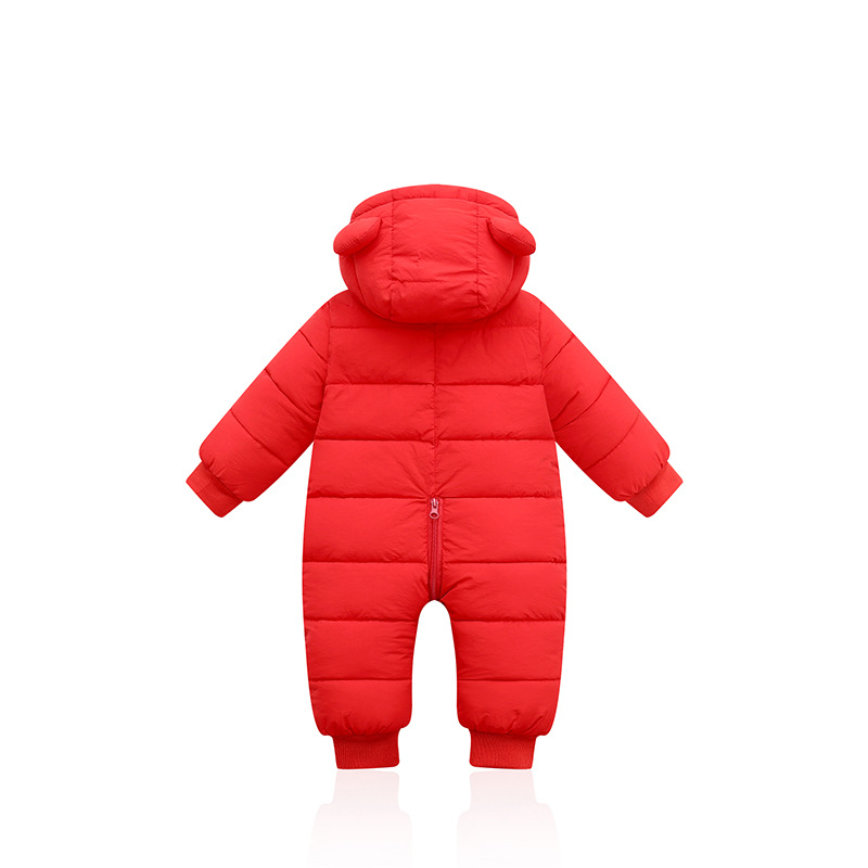 2022 Autumn and Winter new styles of down and cotton one-piece suits for infants and children, including thickened down jackets and hooded climbing suits for boys and girls details Picture