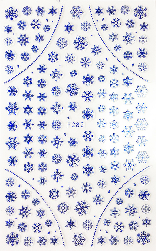 Winter Select Snow Series Hot Gold Hot Silver Snow Nail Sticker F Ultra-Thin Nail Decal Patch Specification drawing