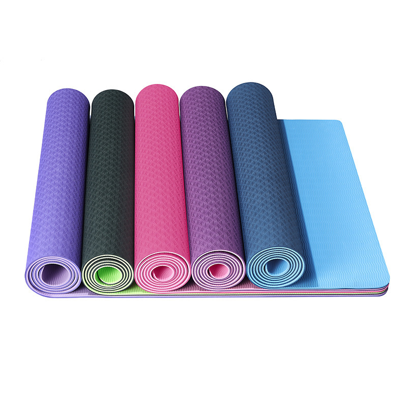 Yoga Mat Wholesale Two-Color Non-Slip Sports Fitness Mat Children Dance Jump Rope details Picture