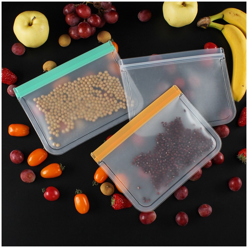 peva food bags in stock, semi-transparent frosted self-sealing storage bags, refrigerator refrigeration storage sealed food preservation bags Specification image