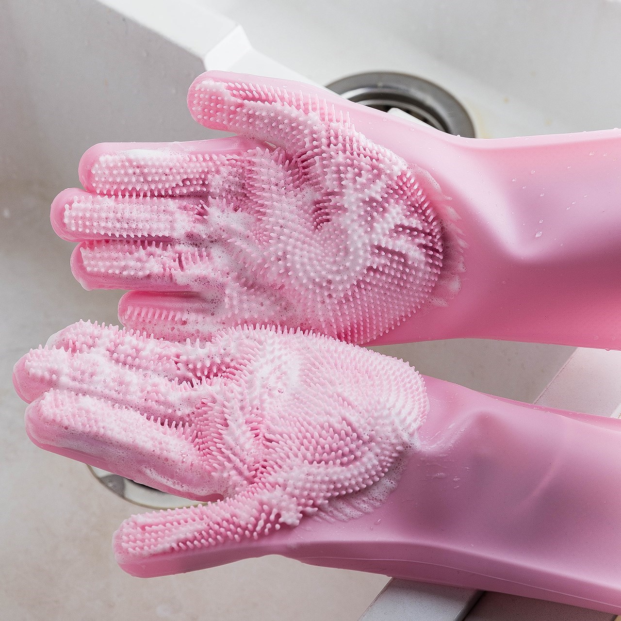 厂家直供硅胶手套洗碗手套男女家用刷碗厨房清洁神器家务清洁手套详情图4