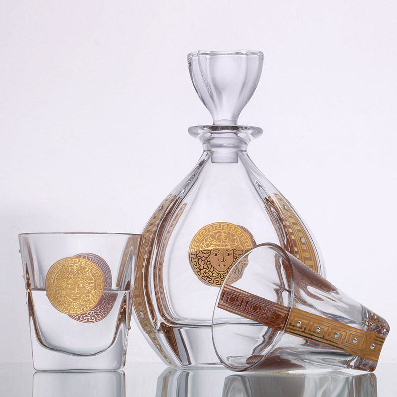 new style whisky brandy sets gold painted drinkware威士忌描金套装 