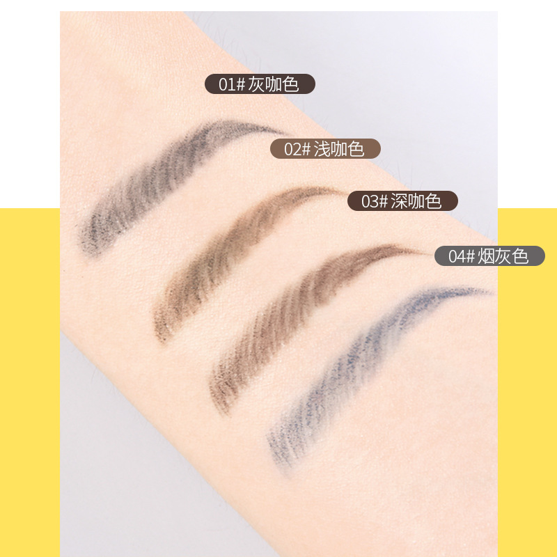 Midnight Cool Black High-end Independent Packaging Double-headed copper rod Ultra-fine Eyebrow Pencil, waterproof and sweat-proof with replacement core set wholesale Application Scenario