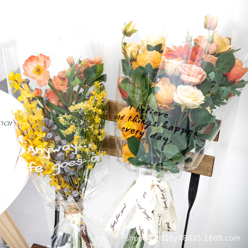 Dust-proof transparent wrap floral paper floral art flower wrapping paper waterproof plastic paper florist bouquet base material cellophane Application Scenario